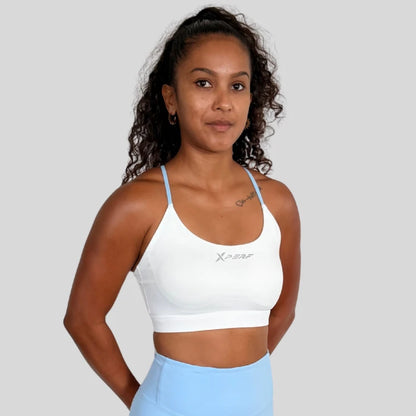 Brassière Nova blanc et bleu, vue de face