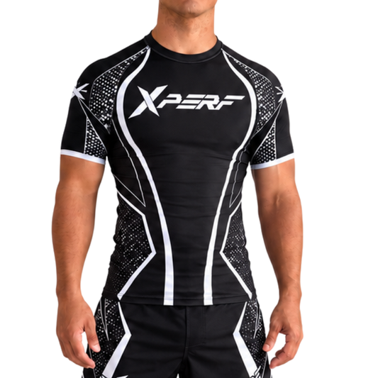 Rashguard XPERF noir, vue de face