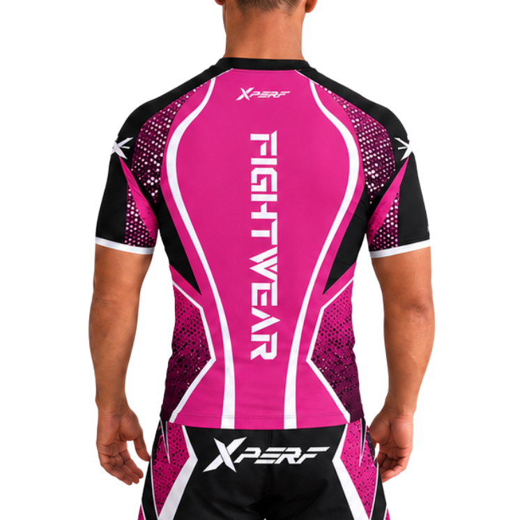 Rashguard XPERF rose, vue de dos