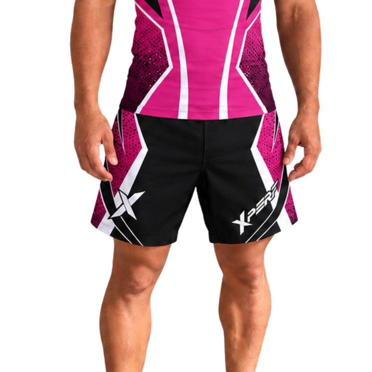 Short MMA XPERF rose, vue de face