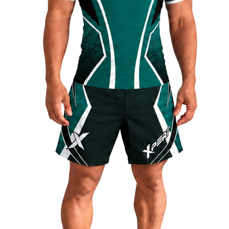 Short MMA XPERF vert émeraude, vue de face